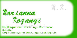 marianna kozanyi business card
